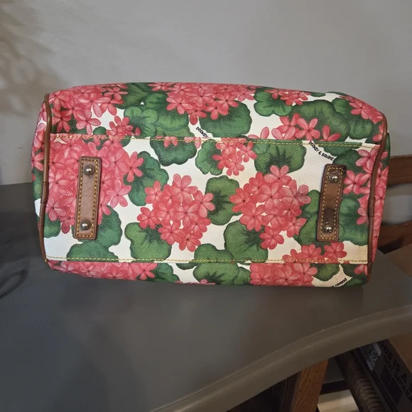 Dooney & Bourke Pink and Green Floral Satchel With Coin Case - Picture 10 of 16